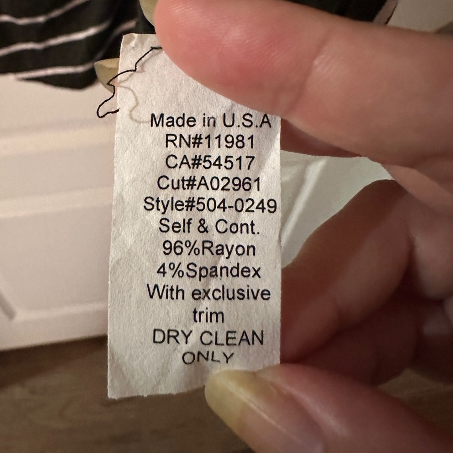 B44 Dressed dark grey and white striped dress size small