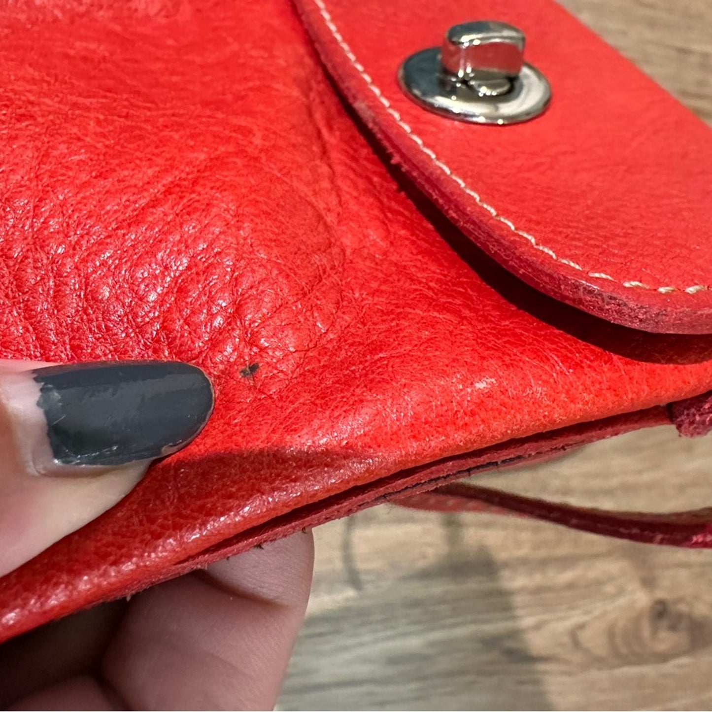 Roots Red Leather Crossbody Bag