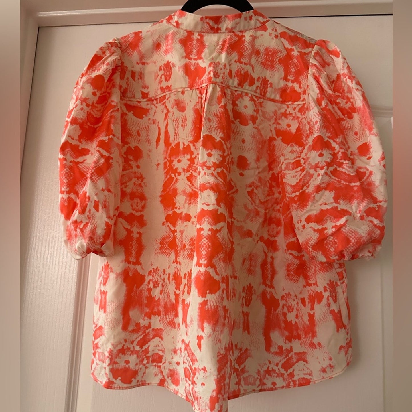 Vibrant orange and white printed blouse size 36 /small