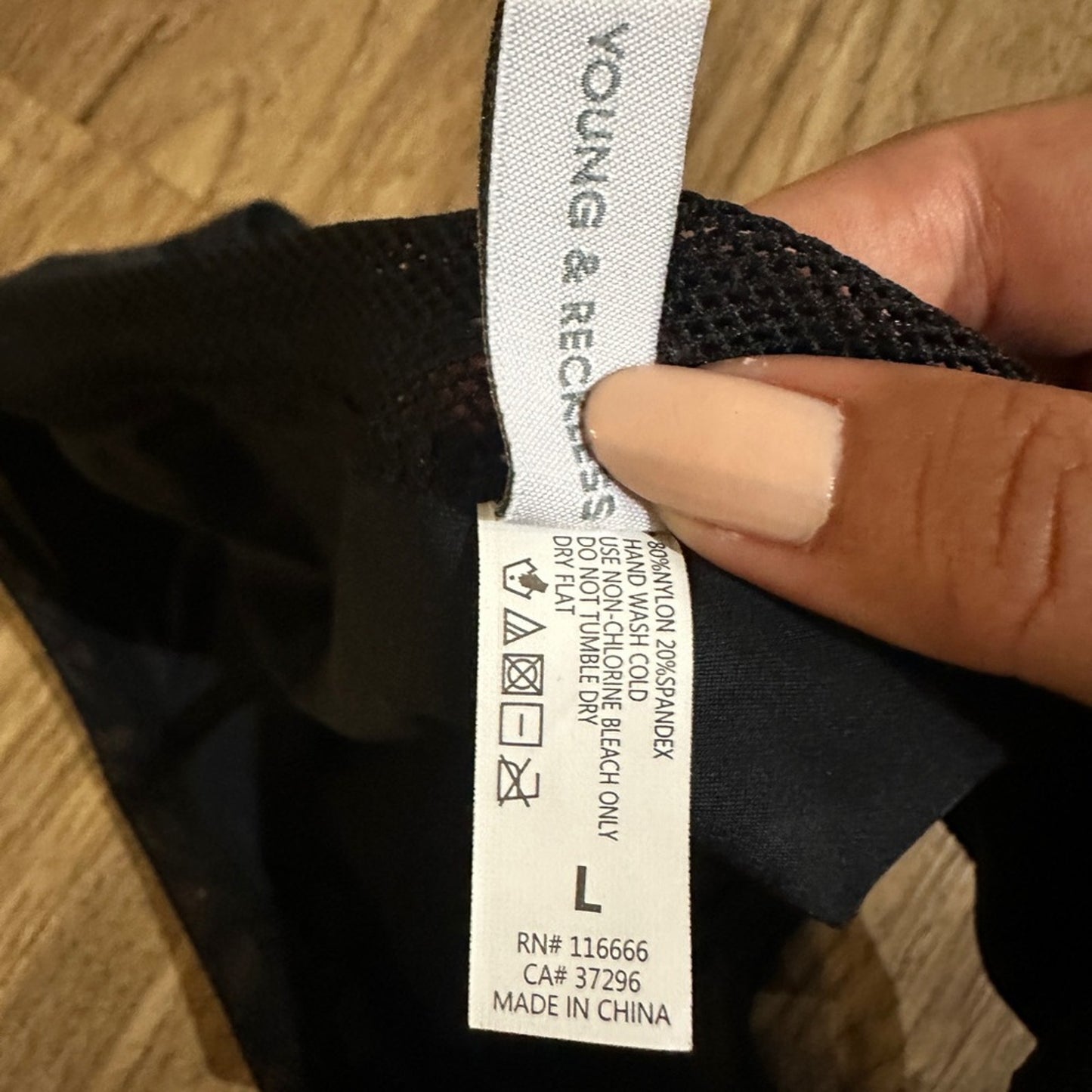 🍷Young & Reckless black high waisted high hip bikini bottoms size large