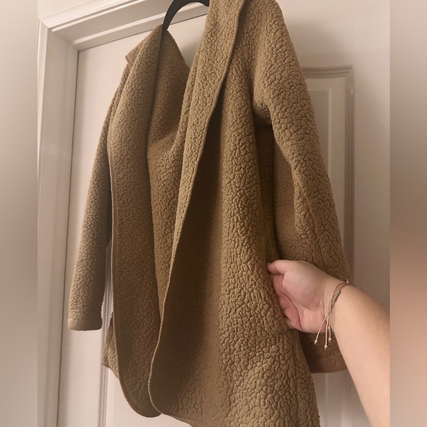 Timing brown sherpa hooded cardigan size medium