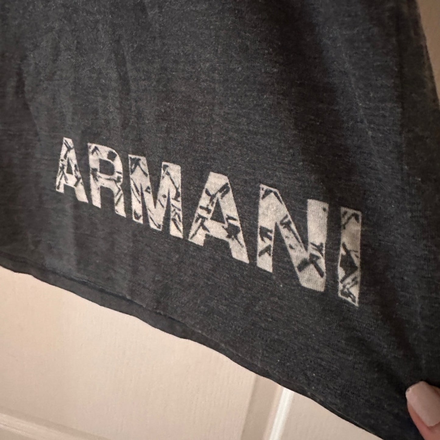 Armani Exchange grey geometric burnout tee size medium