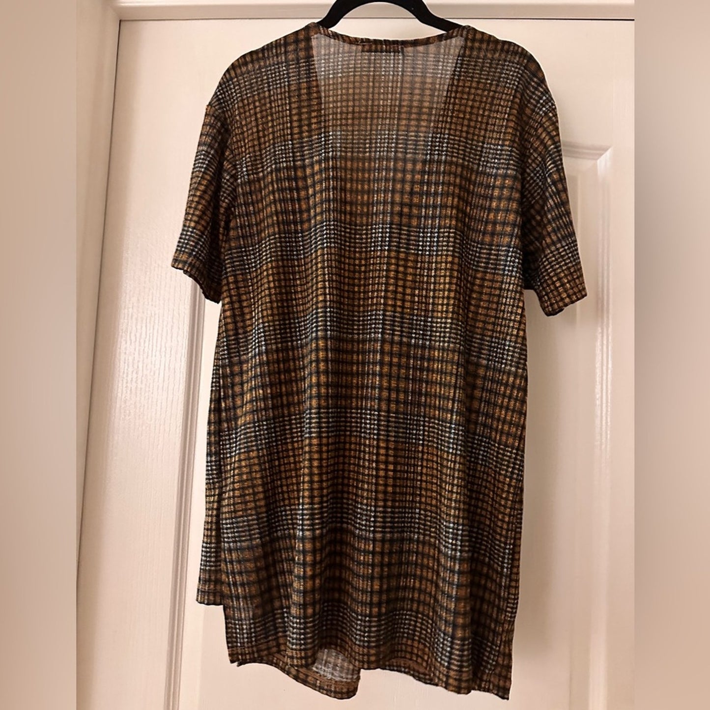 Zara brown and black plaid asymmetrical top size small