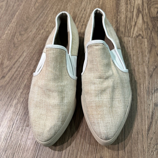 Vince slide on pointed toed beige canvas oxfords size 5.5