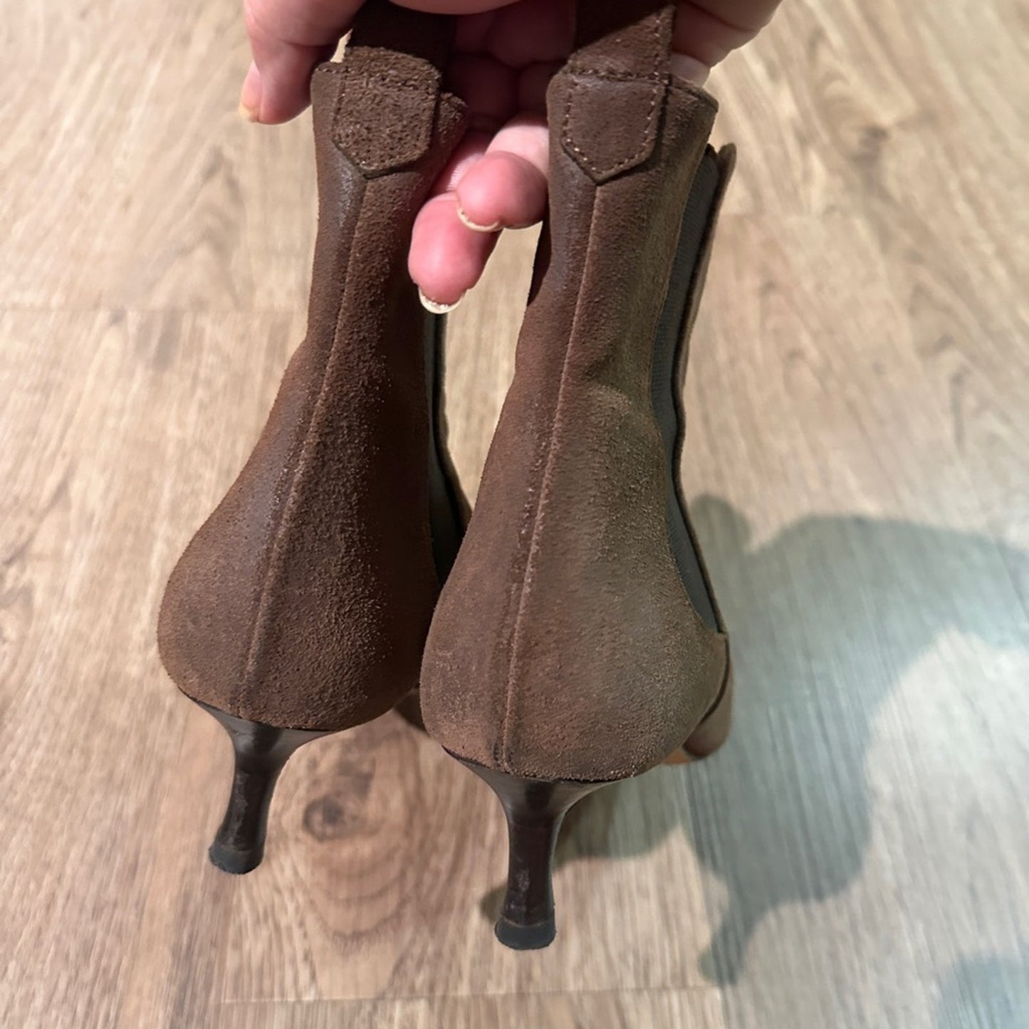 Lambertson Truex brown pointed toe ankle boots size 7.5