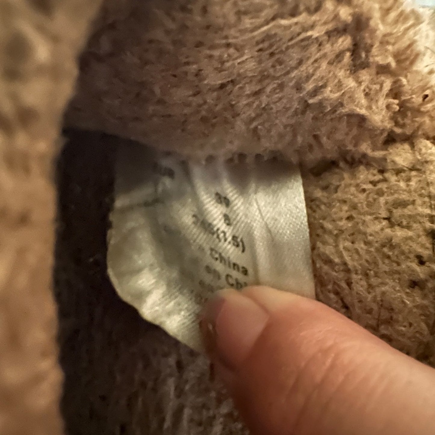 H&M brown fuzzy sherpa sandal slides side 8