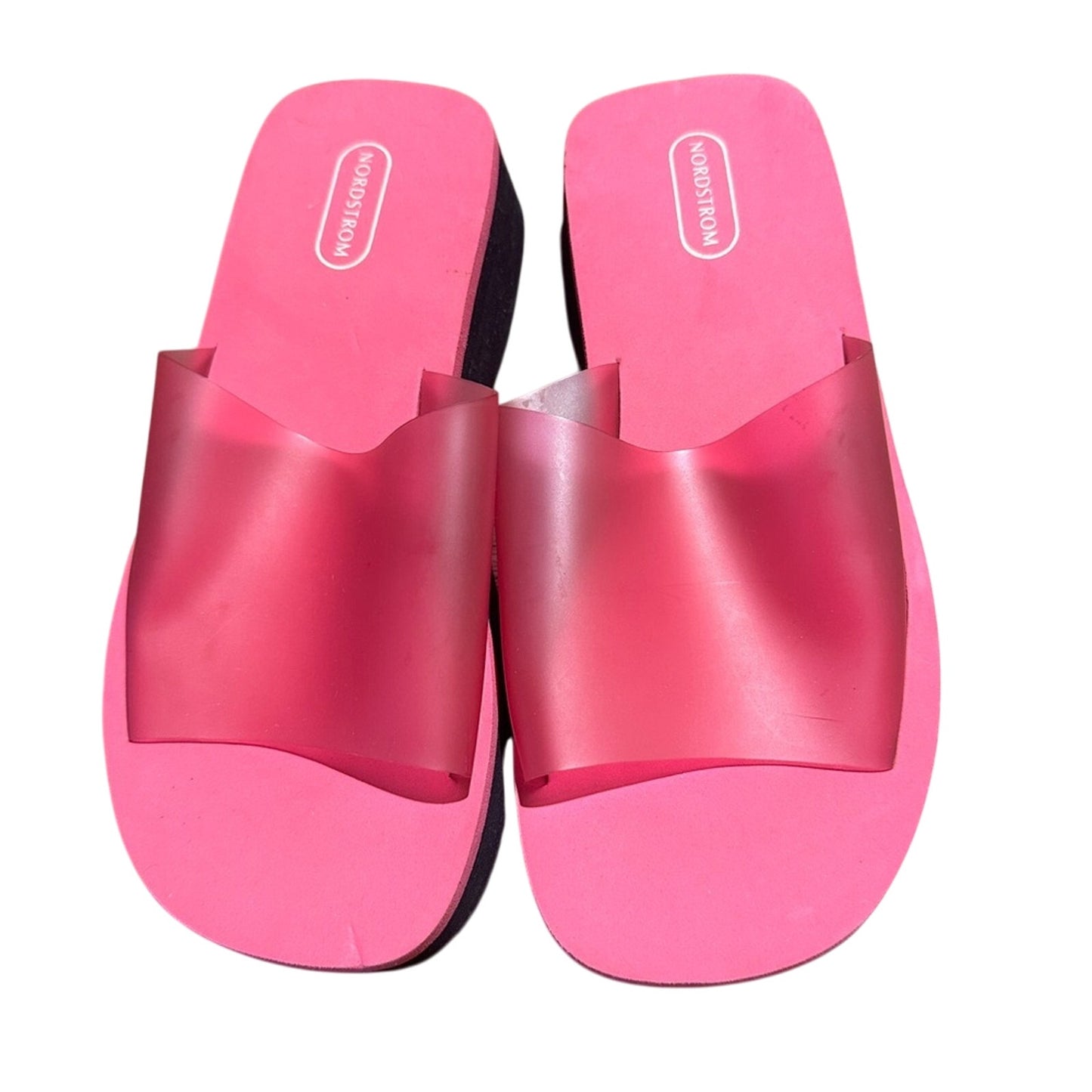 🍷Nordstrom pink Y2K era pink foam platform sandal slides size 3