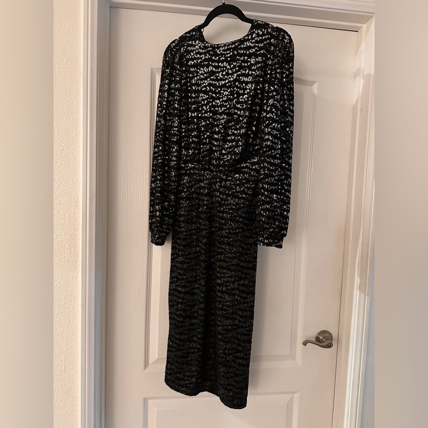 Jeff Gallano black and metallic animal print believer dress size 1 / small