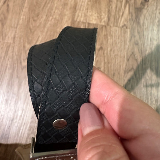 Vegan leather woven braided belt size 6