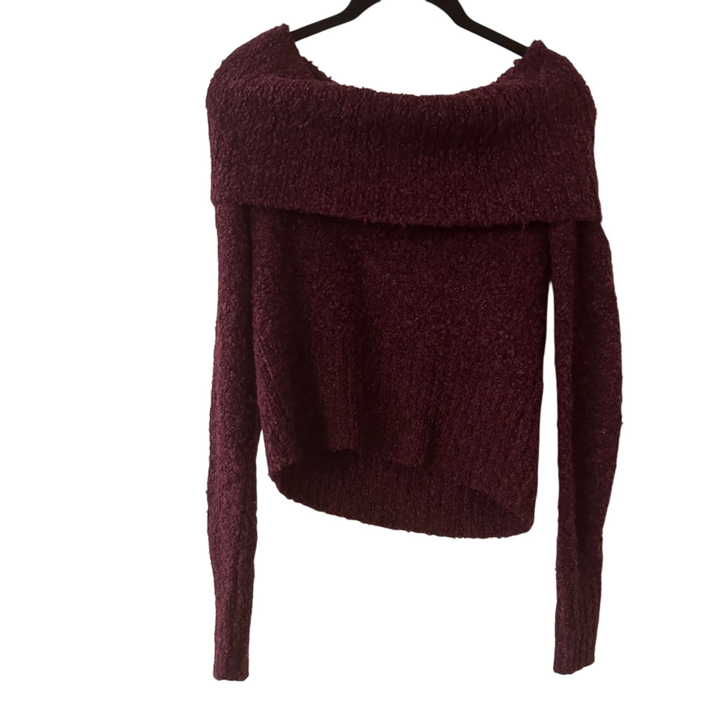 Mudd dark burgundy off the shoulder sweater size small