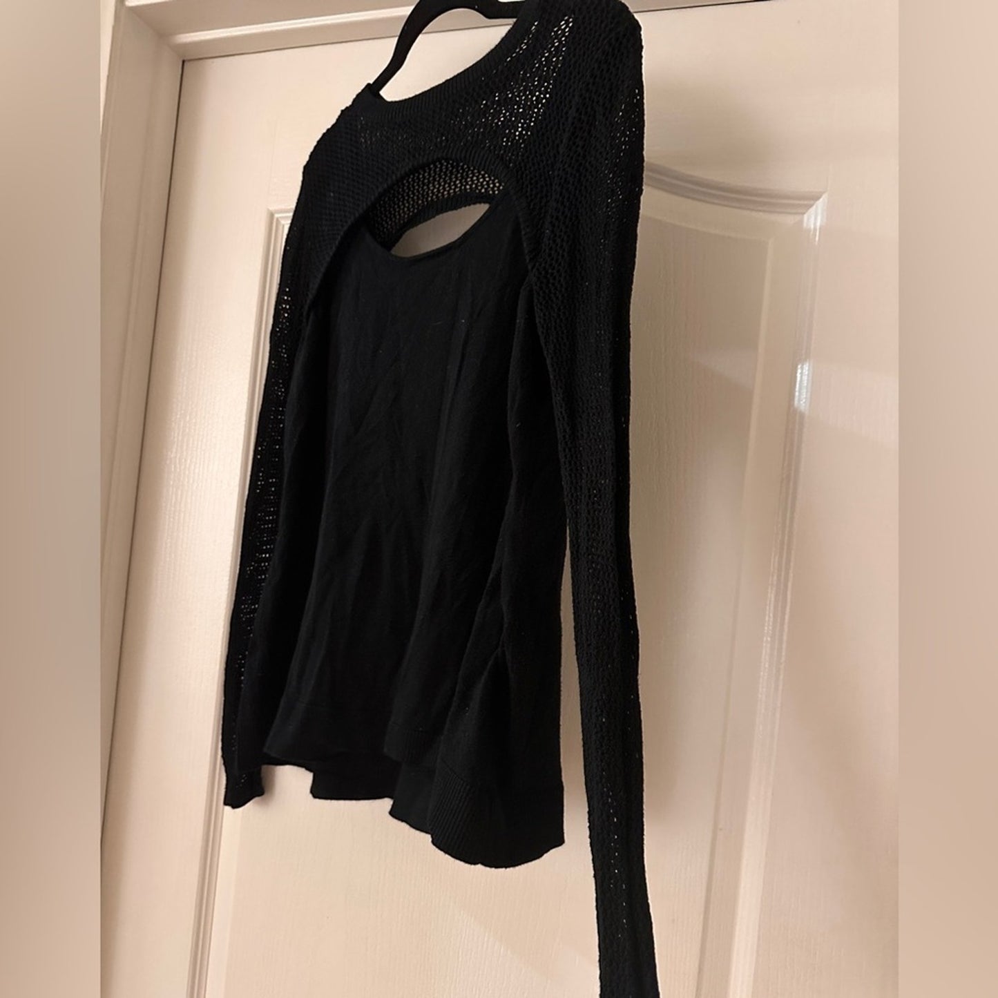 Torrid mesh overlay ribbed knit black top size 1