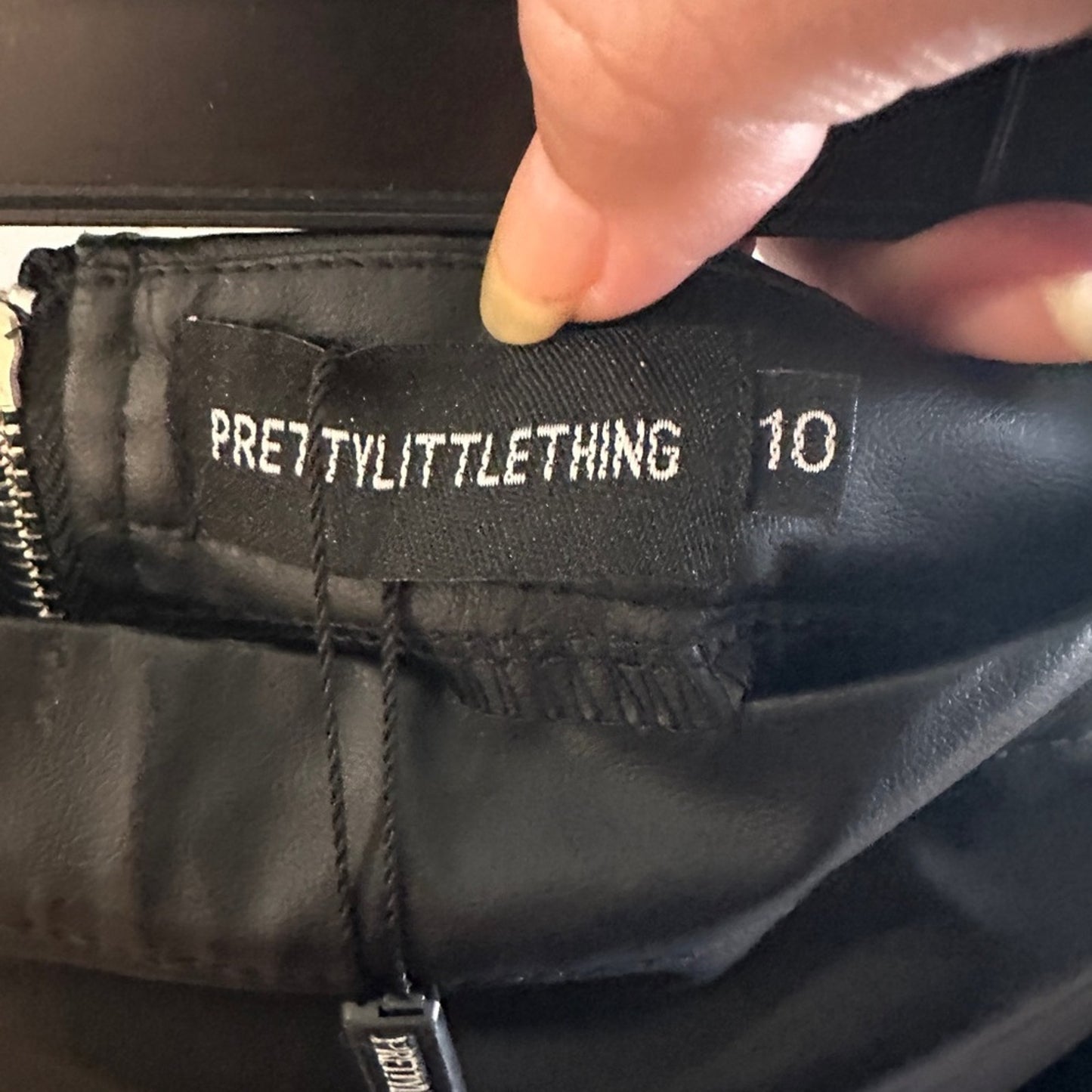 NWT prettylittlething faux leather wrap skirt size 10