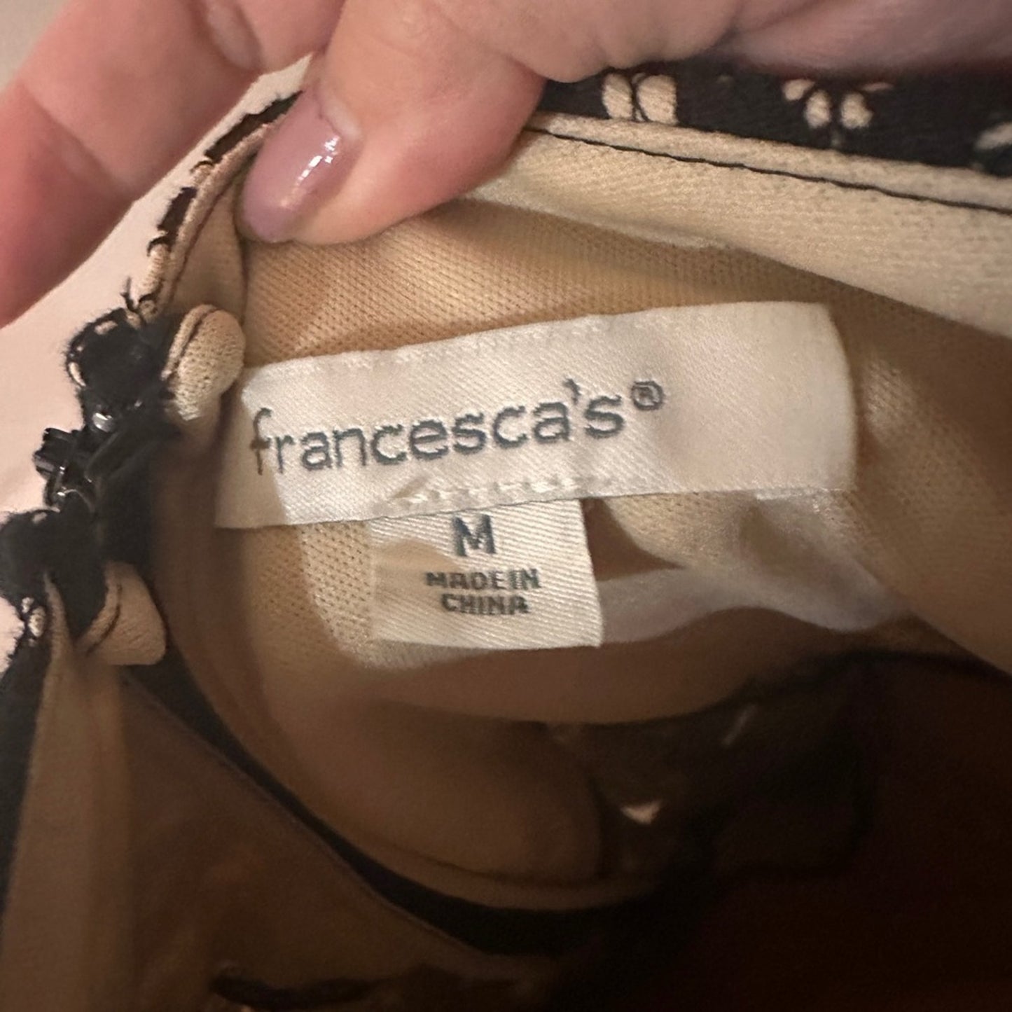 Francesca’s black lace cocktail dress size medium