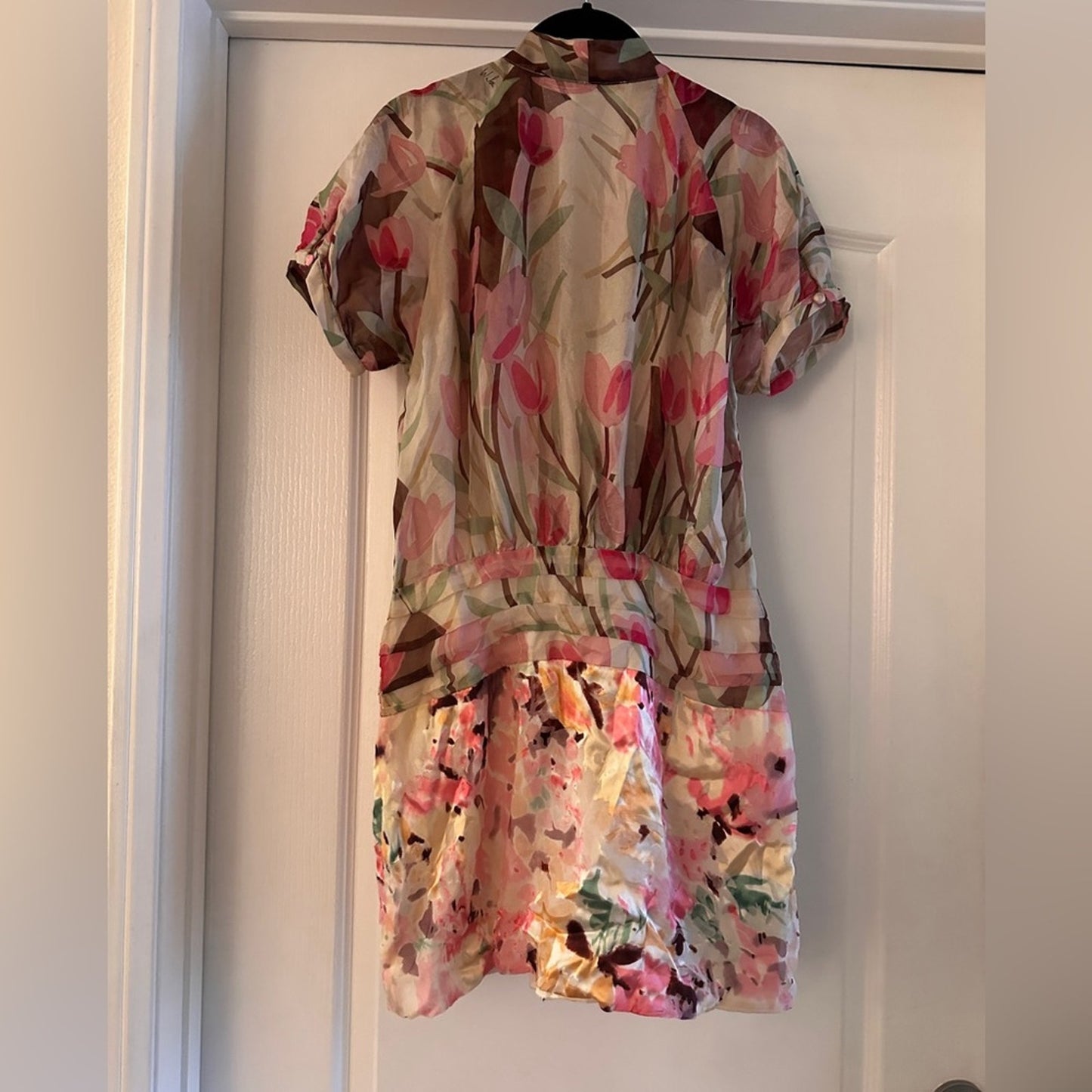 Walter 100% silk floral print mini dress size small