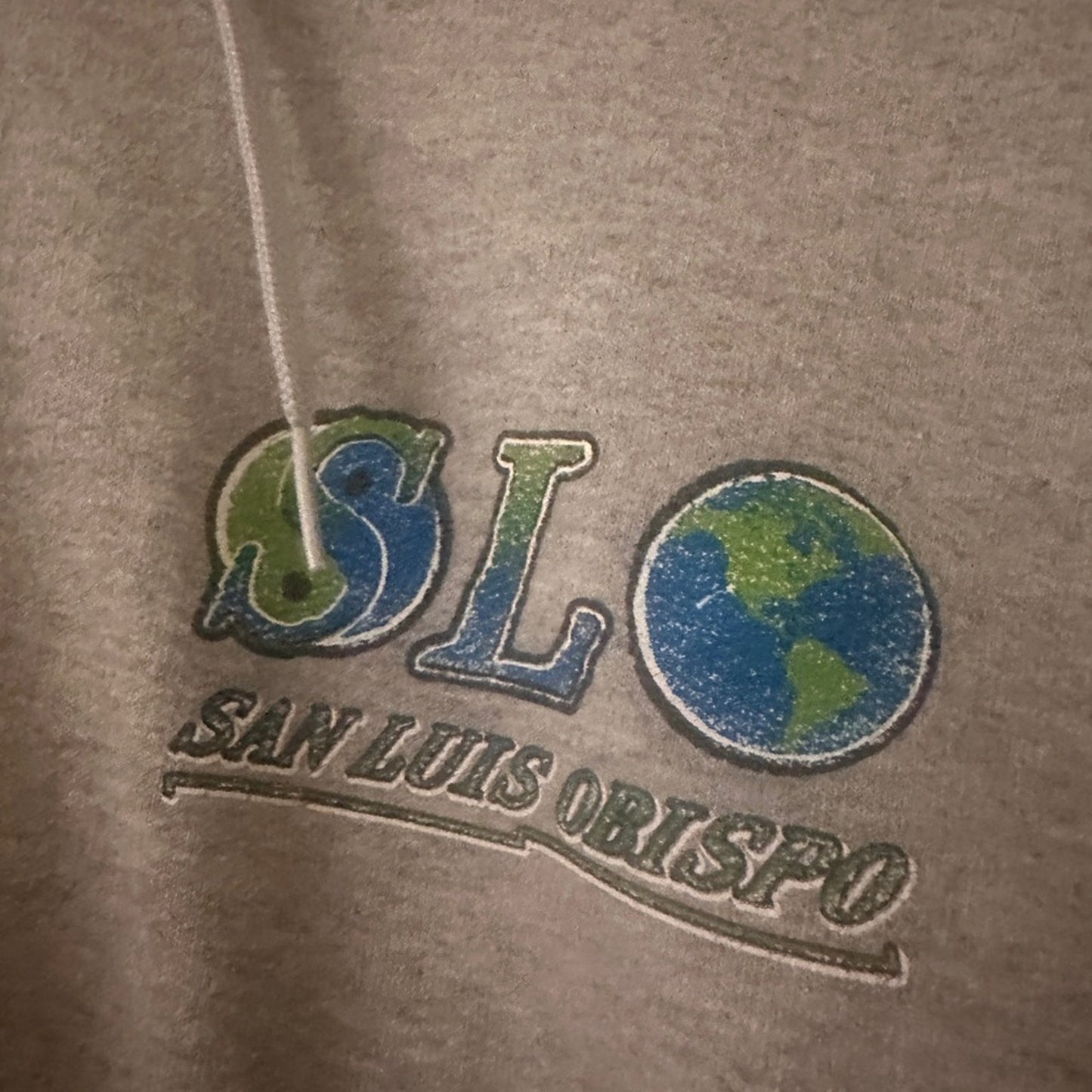 Hanes San Luis Obispo (SLO) grey cropped hoodie size XL