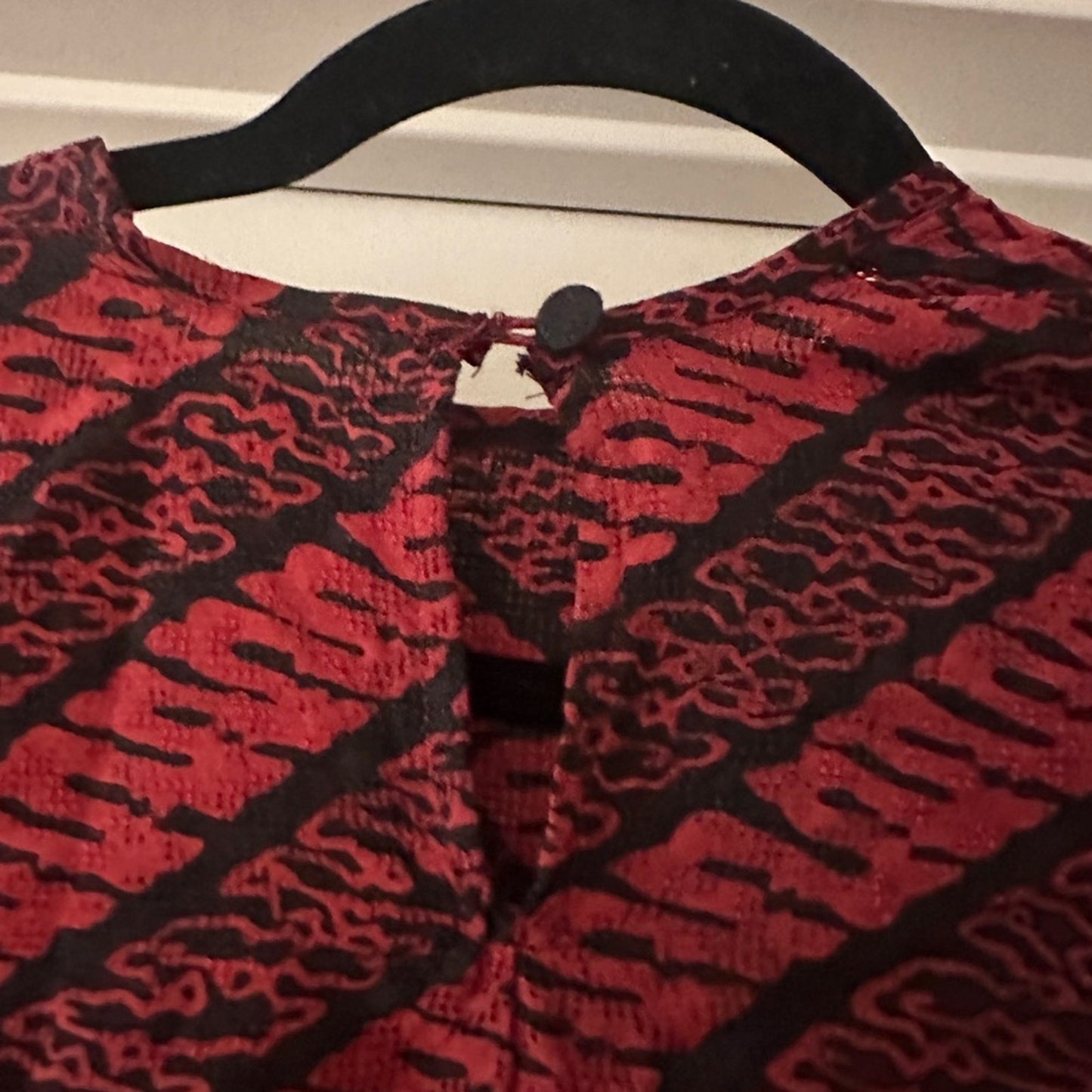 Long black and red poncho one size