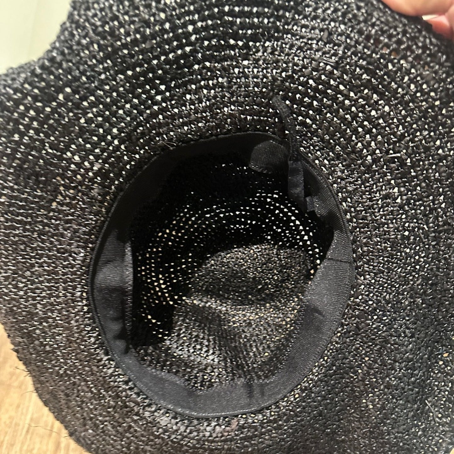 Black straw wide rimmed hat