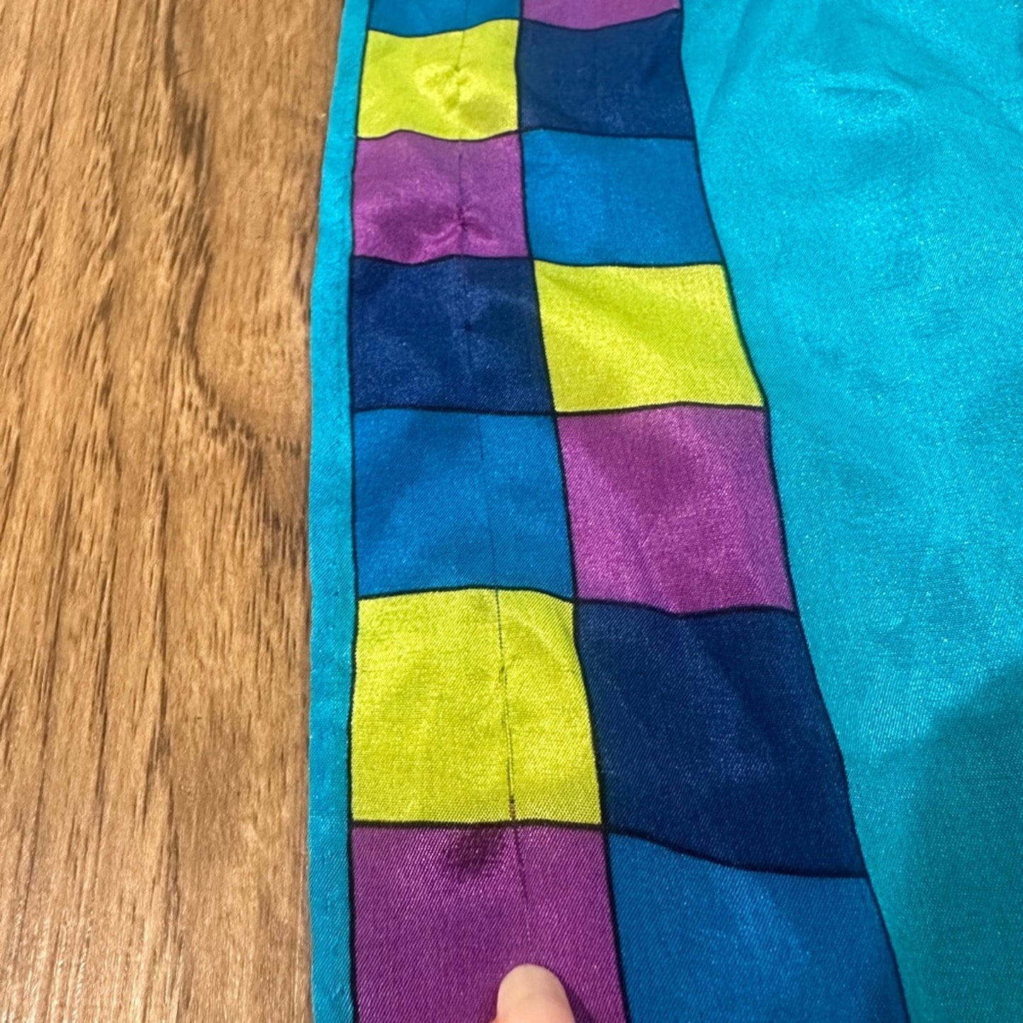 Oscar de la Renta studio blue silk rectangle scarf