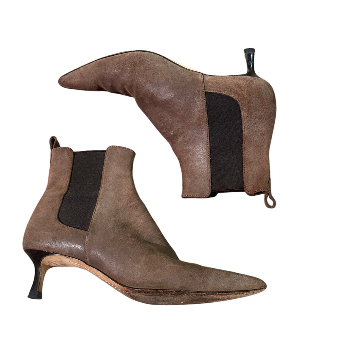 Lambertson Truex brown pointed toe ankle boots size 7.5