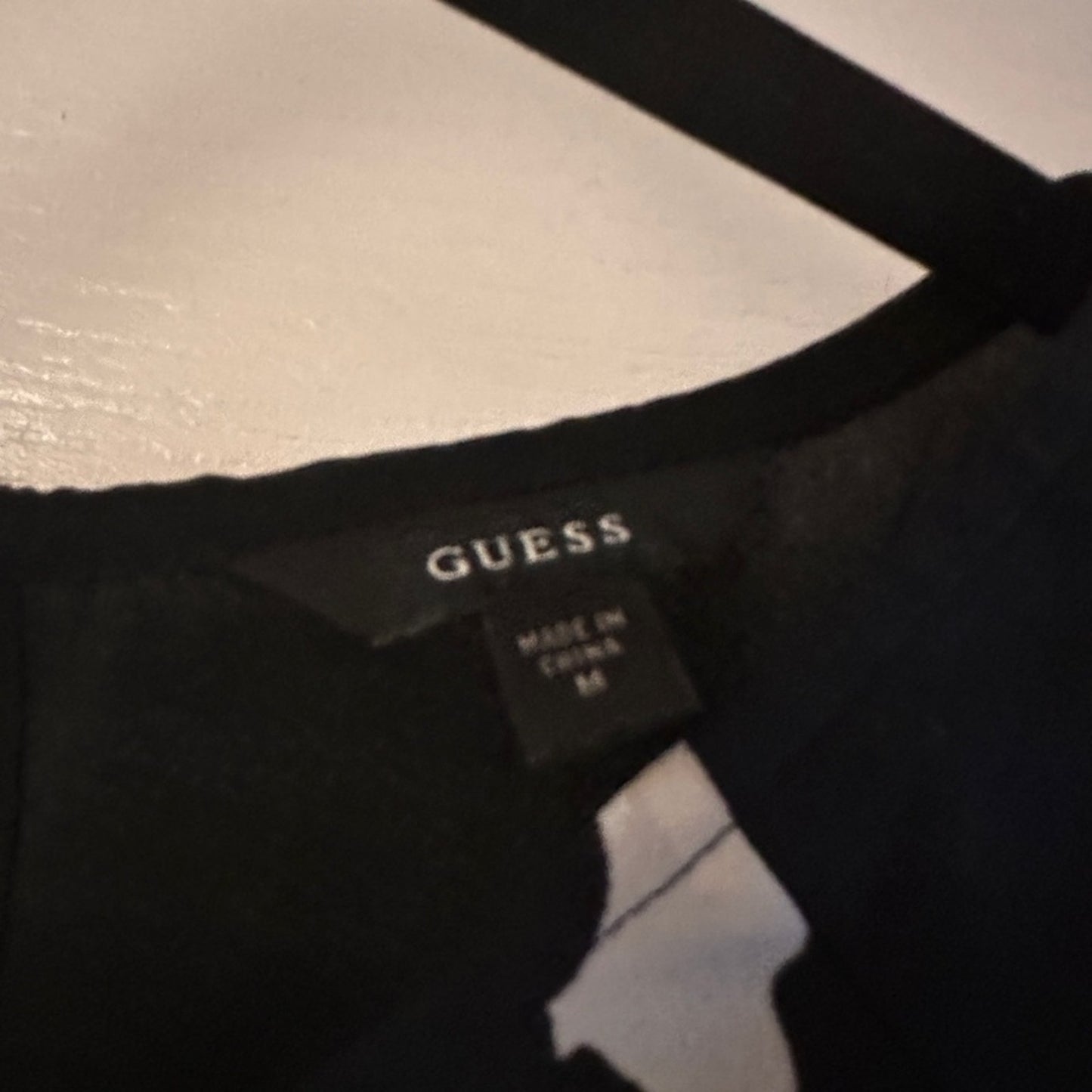 🍷Guess black animal print chiffon blouse size medium
