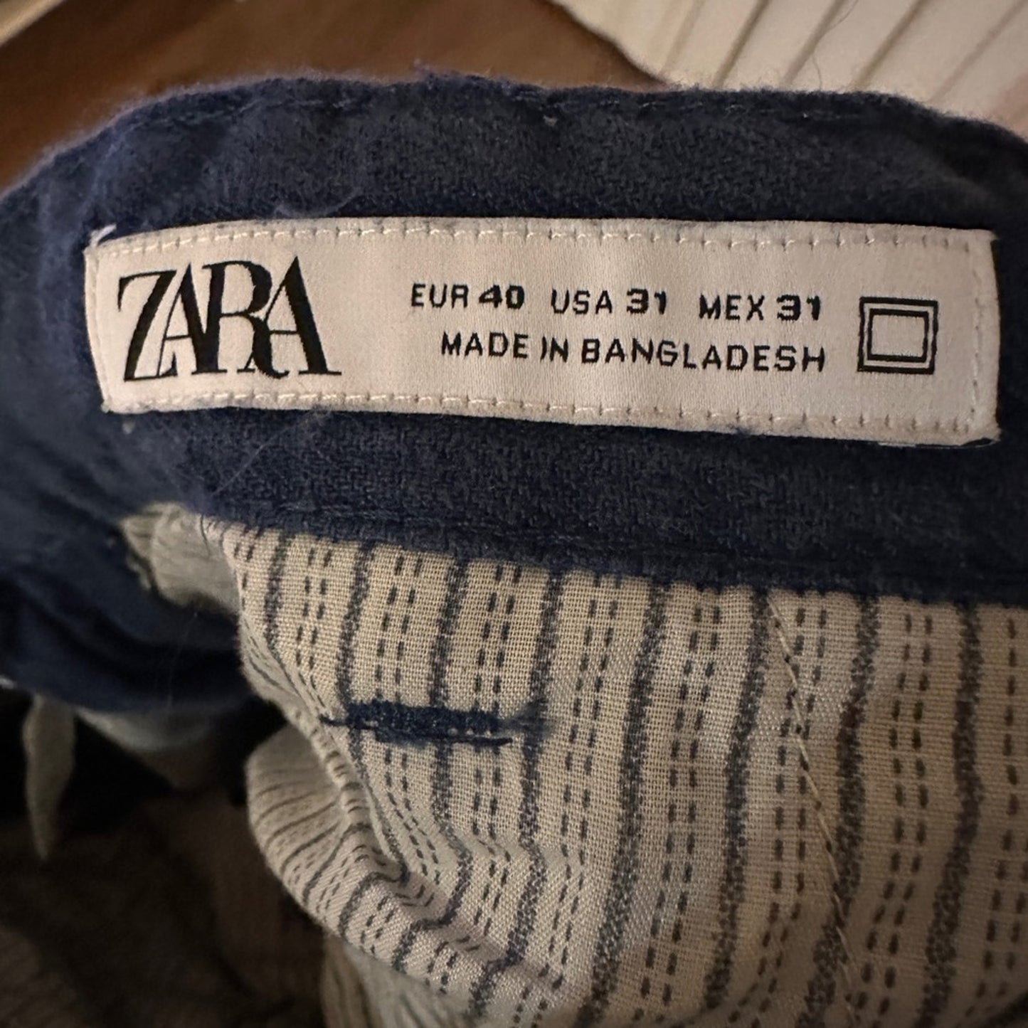 Zara blue 100% linen pants size 31