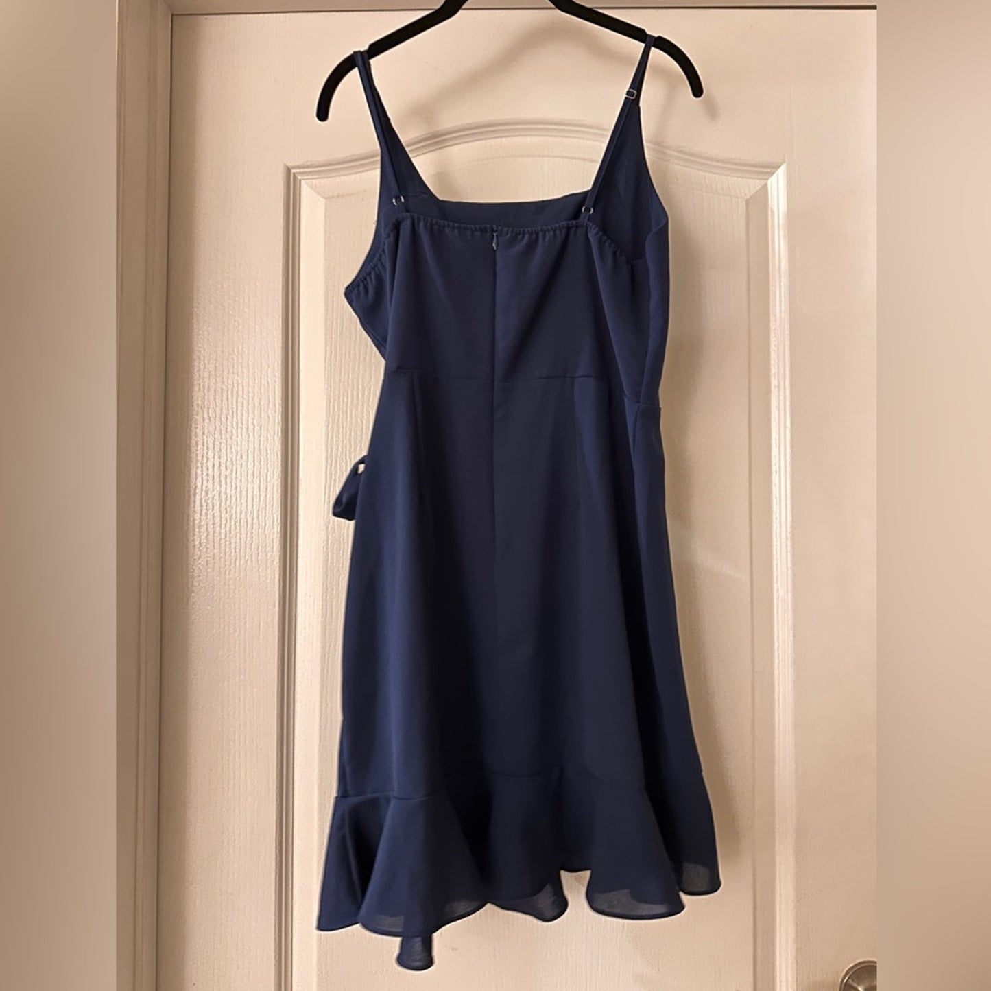 Navy faux wrap above the knee dress size medium