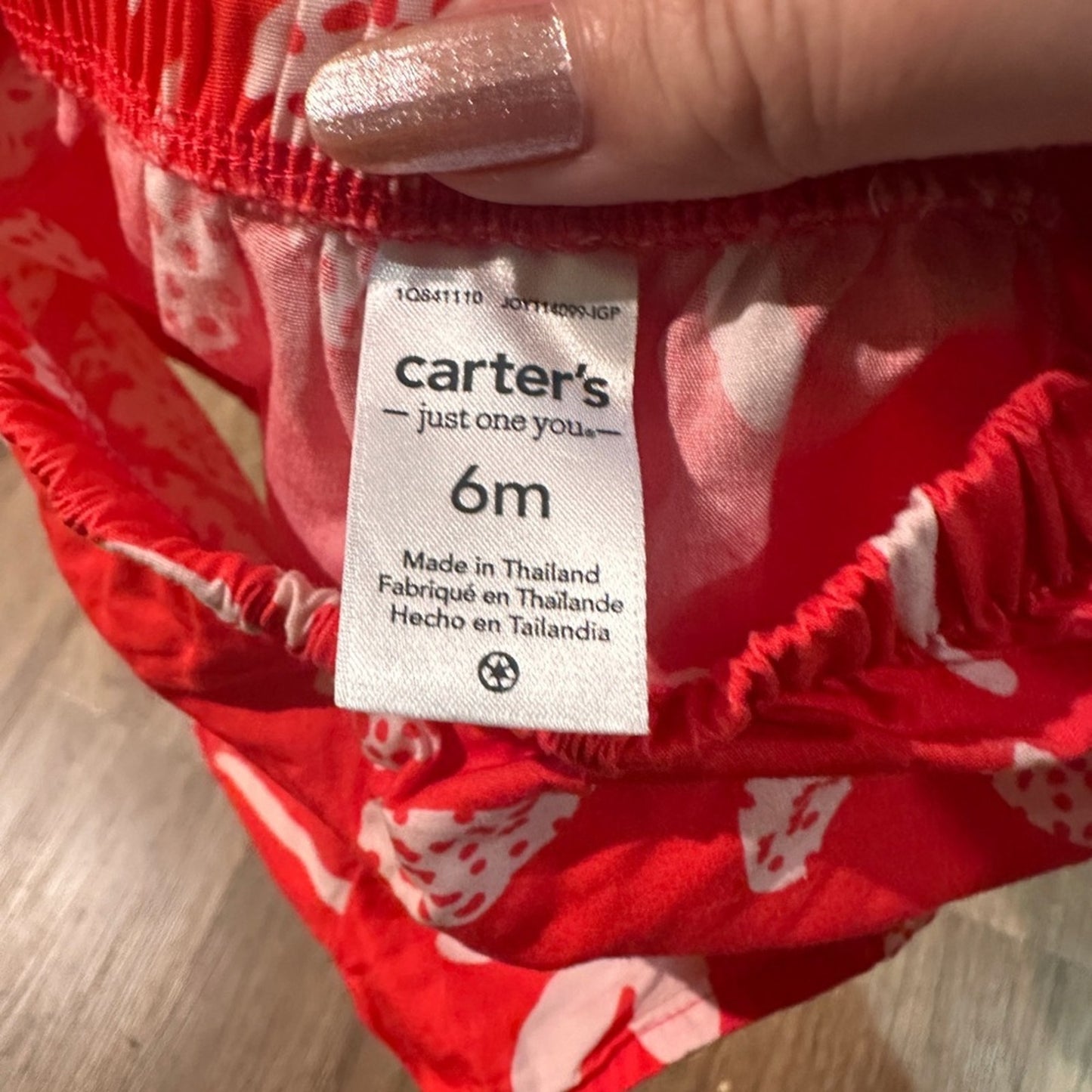 Adorable carters red and white tropical tree print set