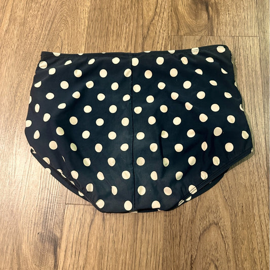 ModCloth retro high waisted swimsuit bottoms navy and white polka dot size 16