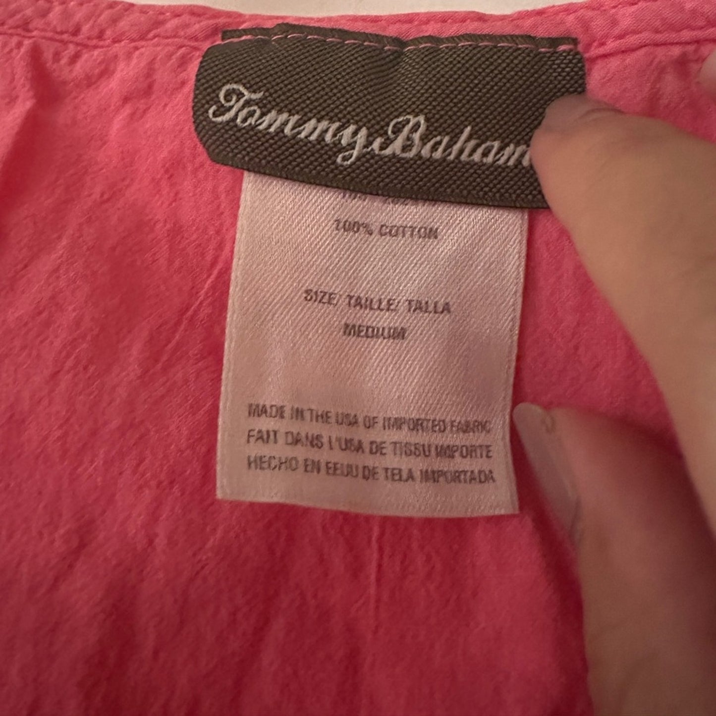 Tommy Bahama pink cotton gauze tank dress size medium