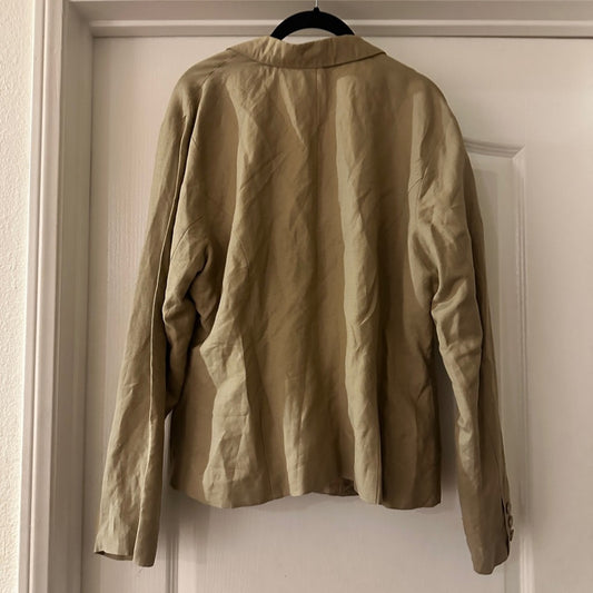 Ashley Stewart beige linen blend jacket size 14W