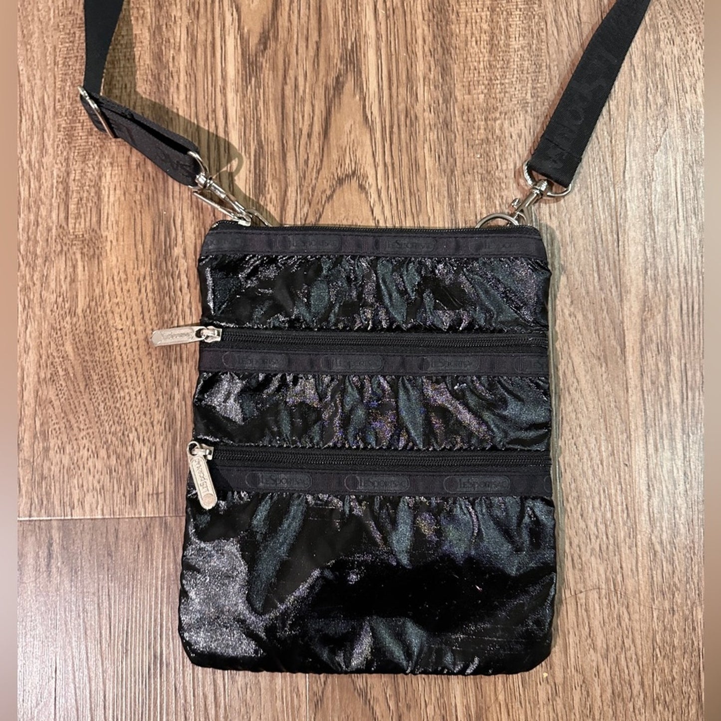 LeSportsac Black Crossbody Bag with Adjustable Strap
