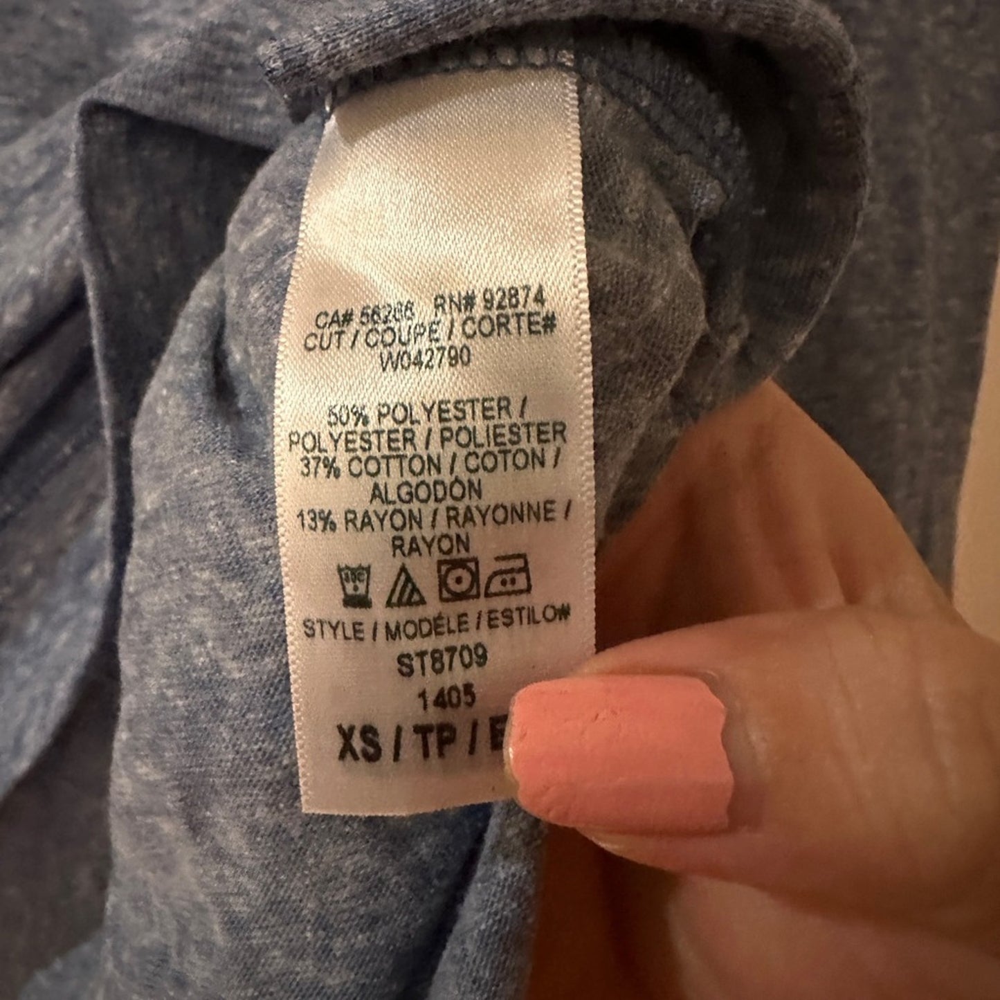 Splendid blue speckled top size XS