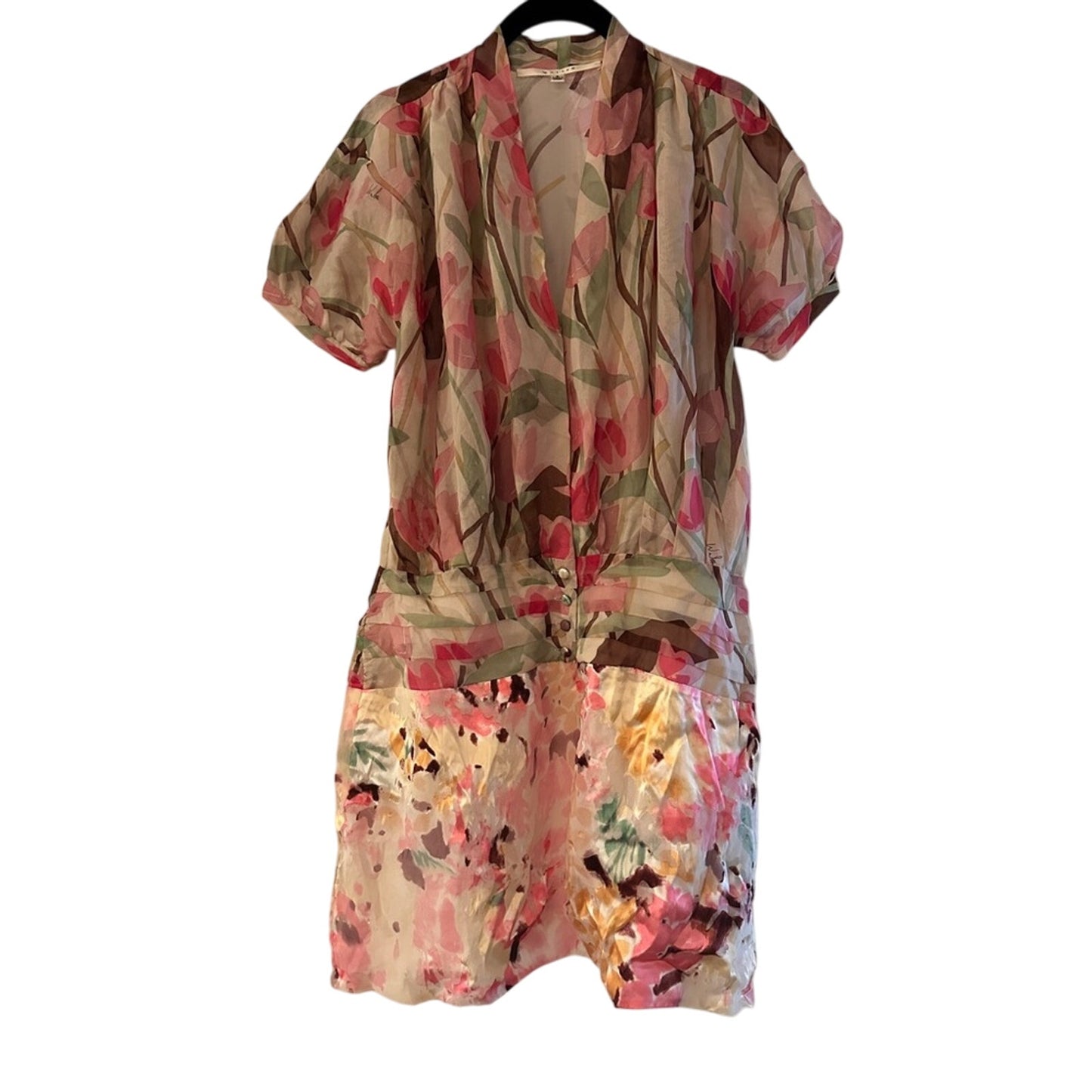 Walter 100% silk floral print mini dress size small
