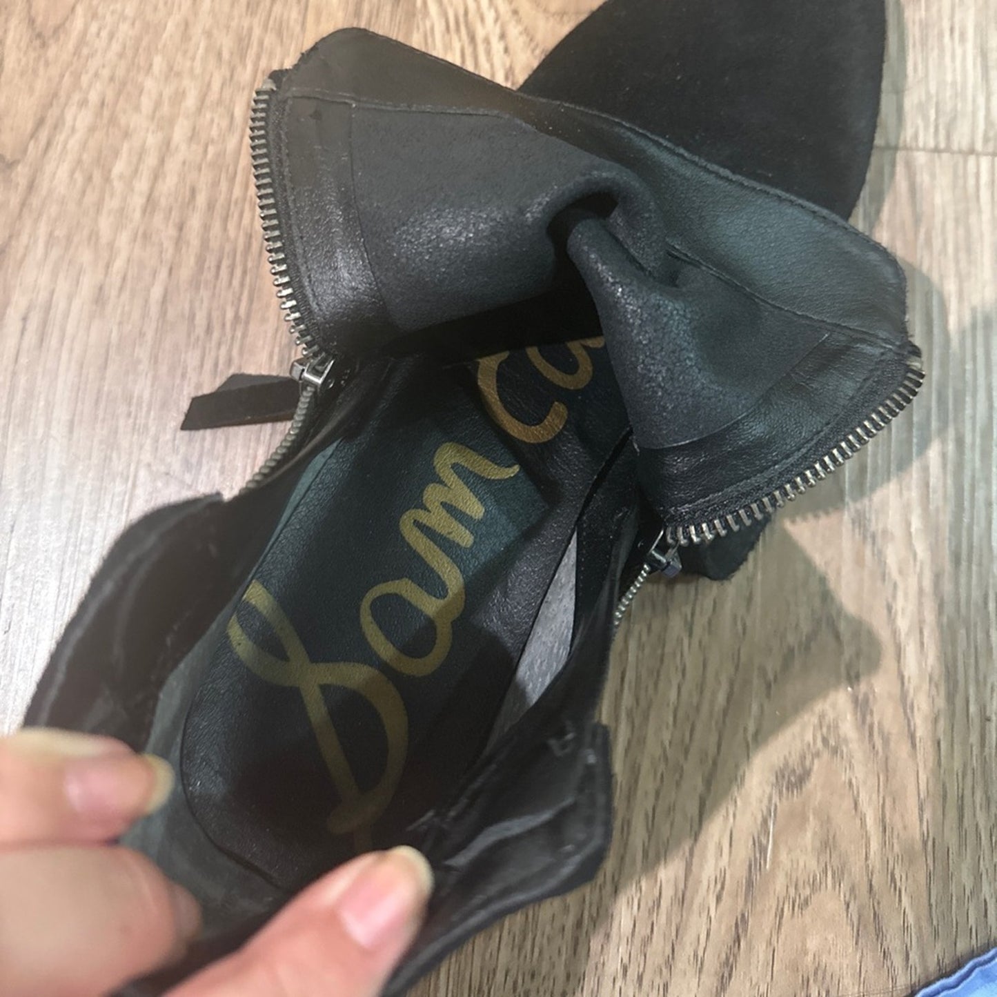 Sam Edelman black suede booties size 8.5