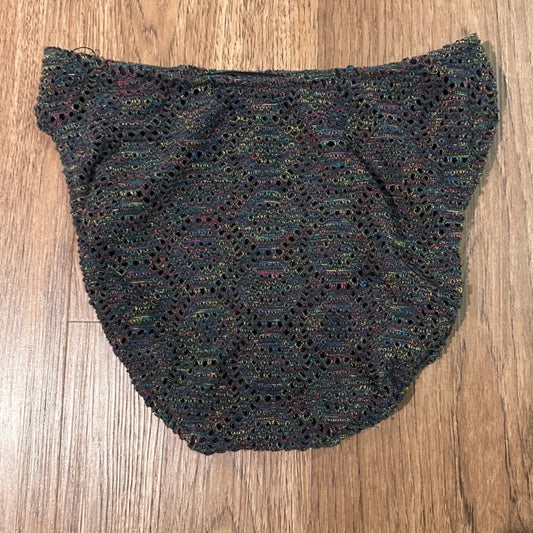 Vintage Jantzen green multicolored crochet knit bikini bottoms size 12