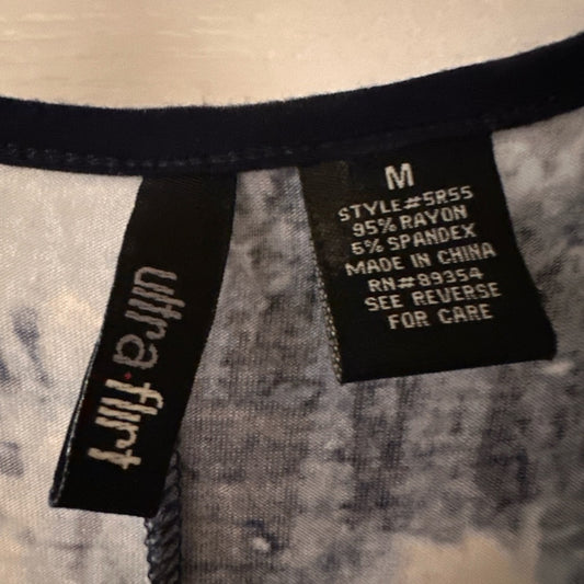 Ultra flirt Y2K blue and white print mini see shirt dress size medium