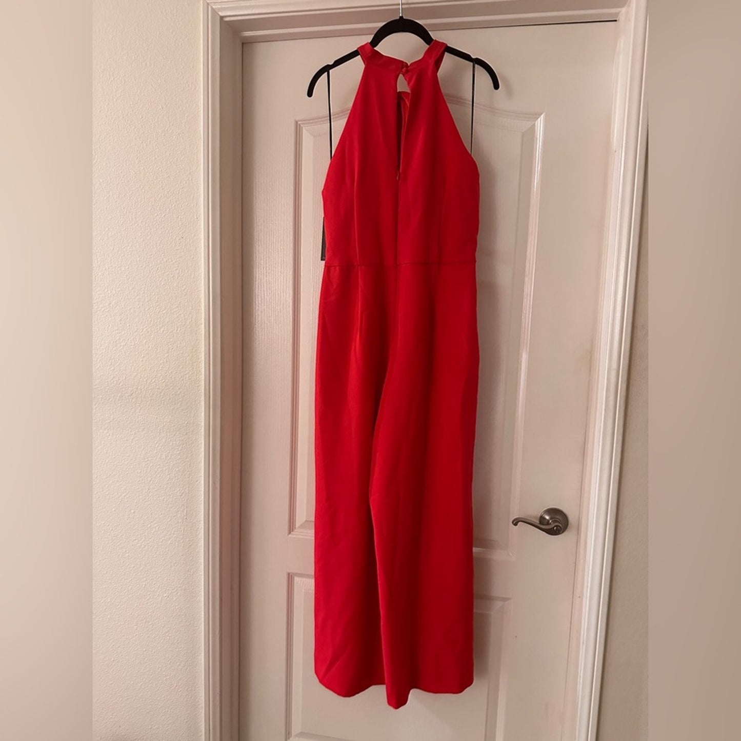 🍷 NWT Julia Jordan red twist front halter jumpsuit size 10