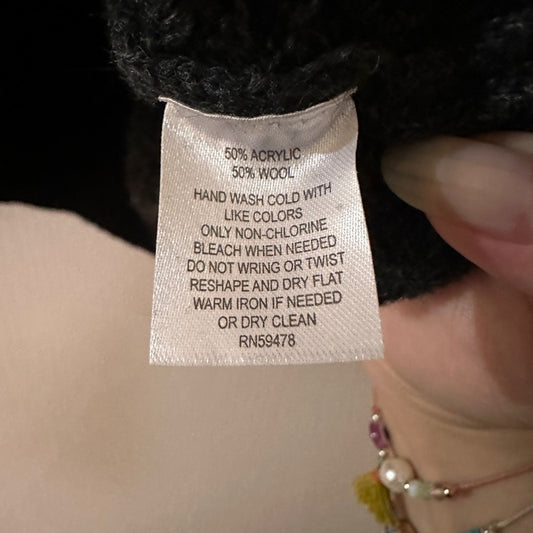 Cynthia Rowley green , grey and black color block wool blend sweater in medium