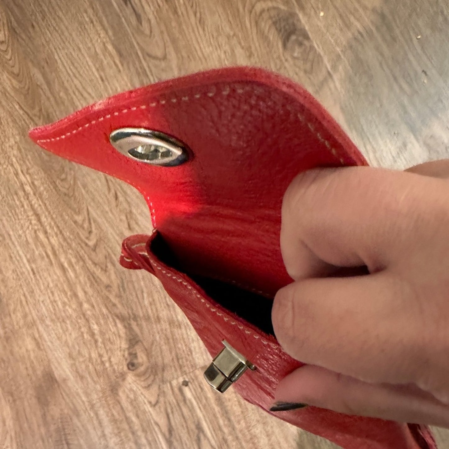 Roots Red Leather Crossbody Bag