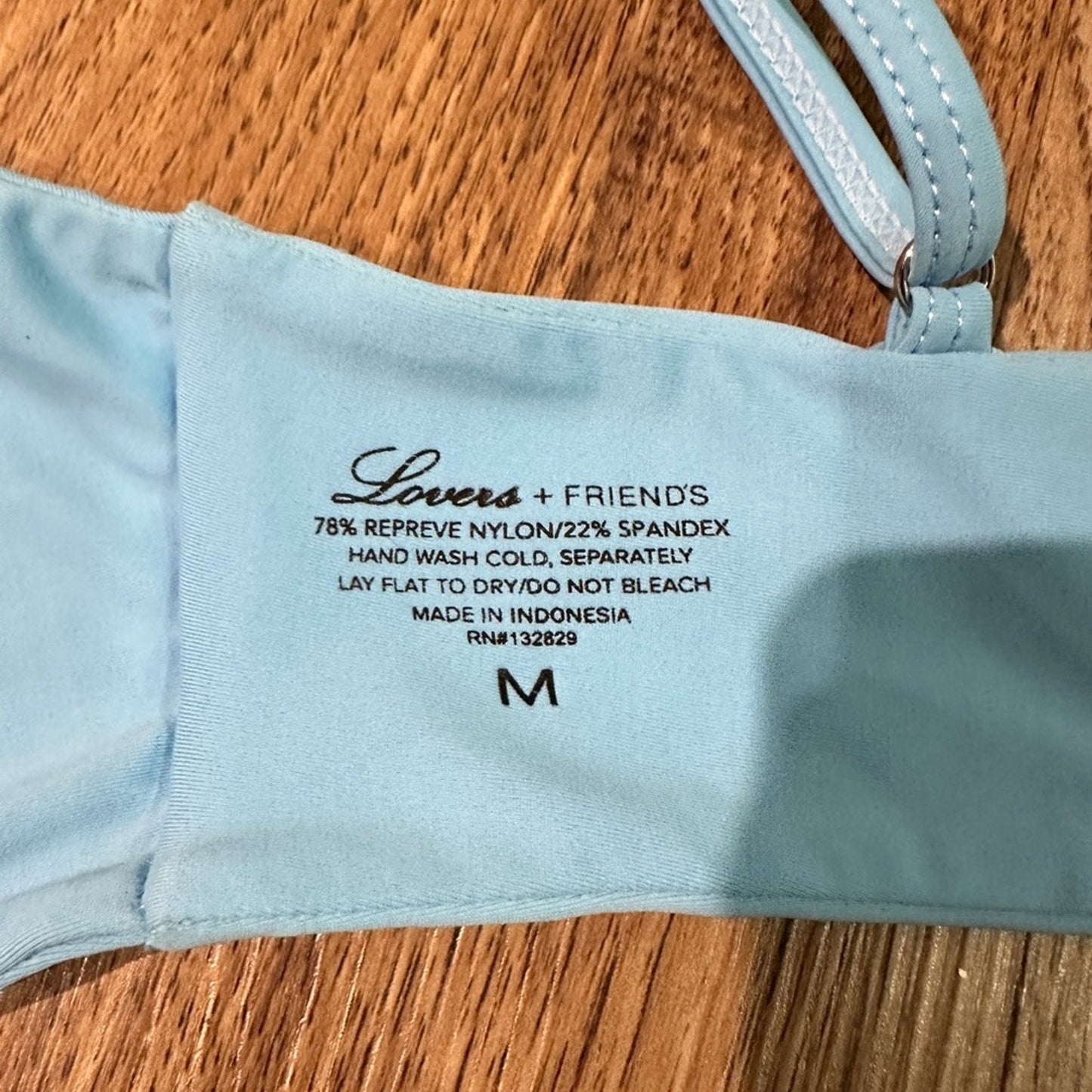 NWT Lovers + Friends blue bikini top size medium