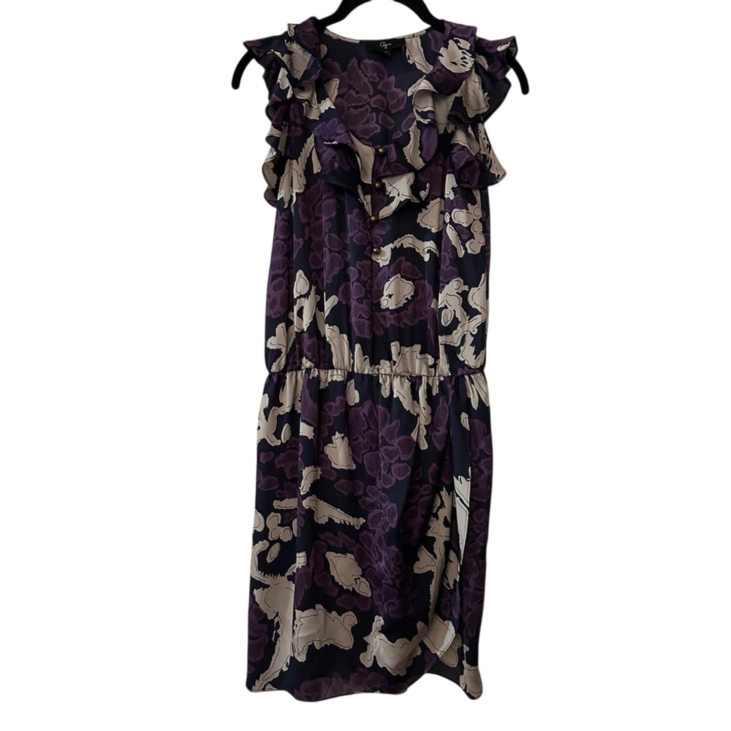 Aqua purple floral chiffon dress size xs
