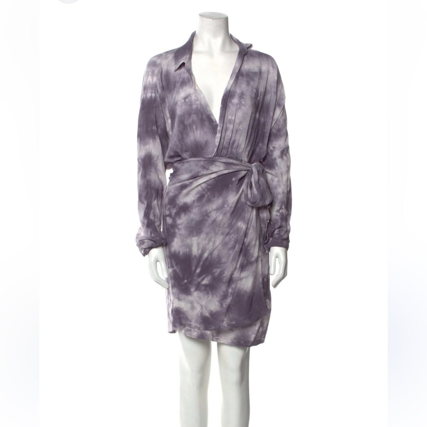Young fabulous and broke grey tie dye the “raine” wrap dress size large
