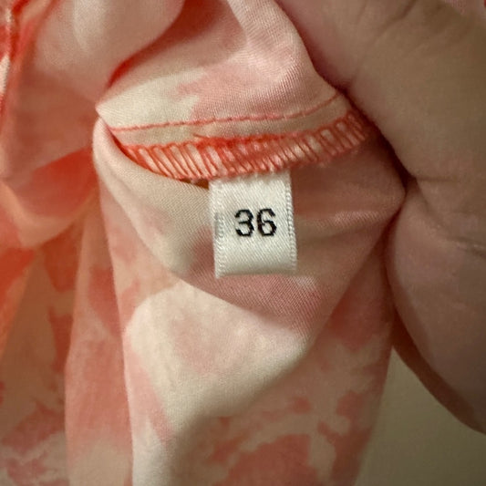 Vibrant orange and white printed blouse size 36 /small