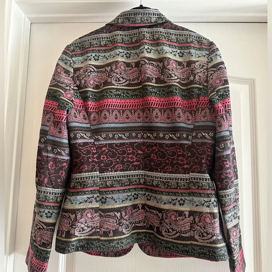 Beautiful Koret multicolored woven mixed media blazer size small