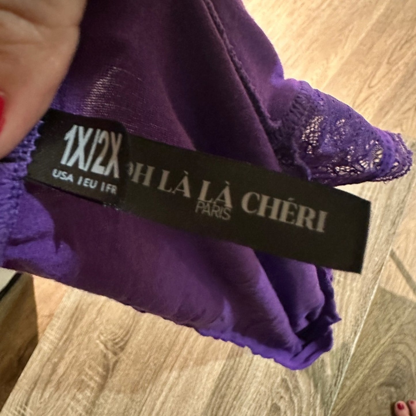 Oh La La Cherie Cute vibrant purple teddy size 1x / 2x