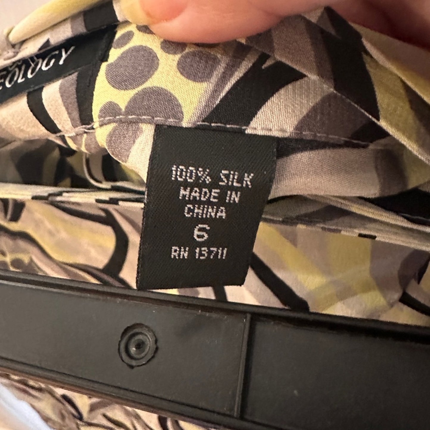 Ideology black great and yellow kaleidoscope print wrap midi skirt size 6
