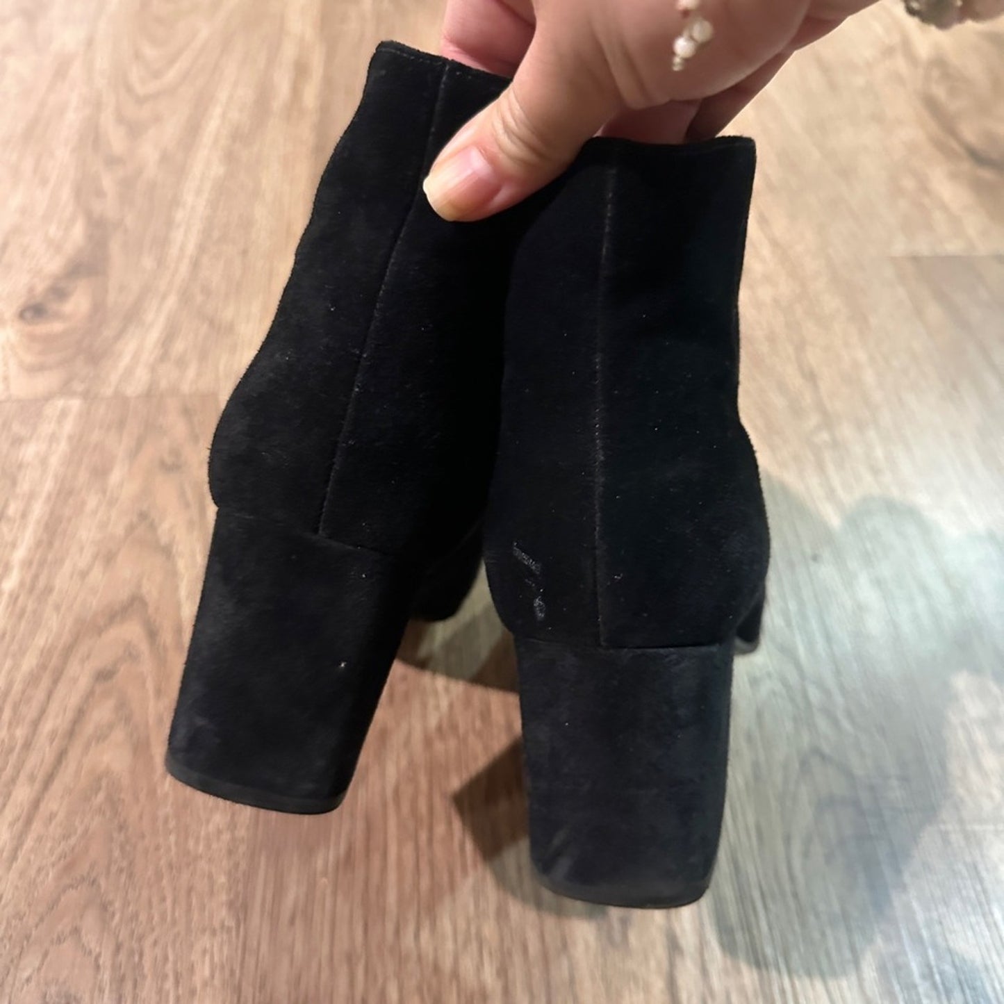 Via Spiga black suede ankle booties size 7