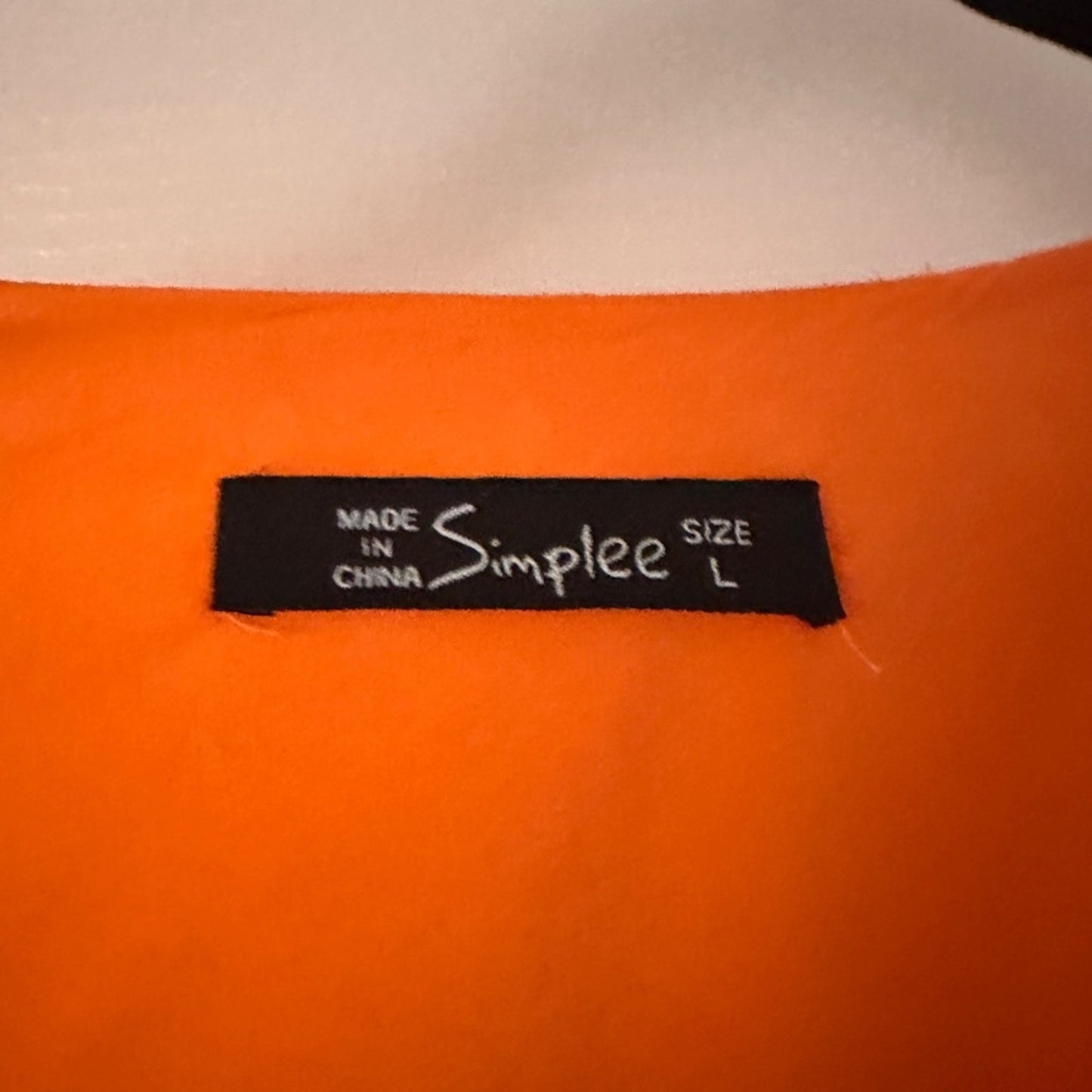 Simplee Orange eyelet mini wrap dress size large
