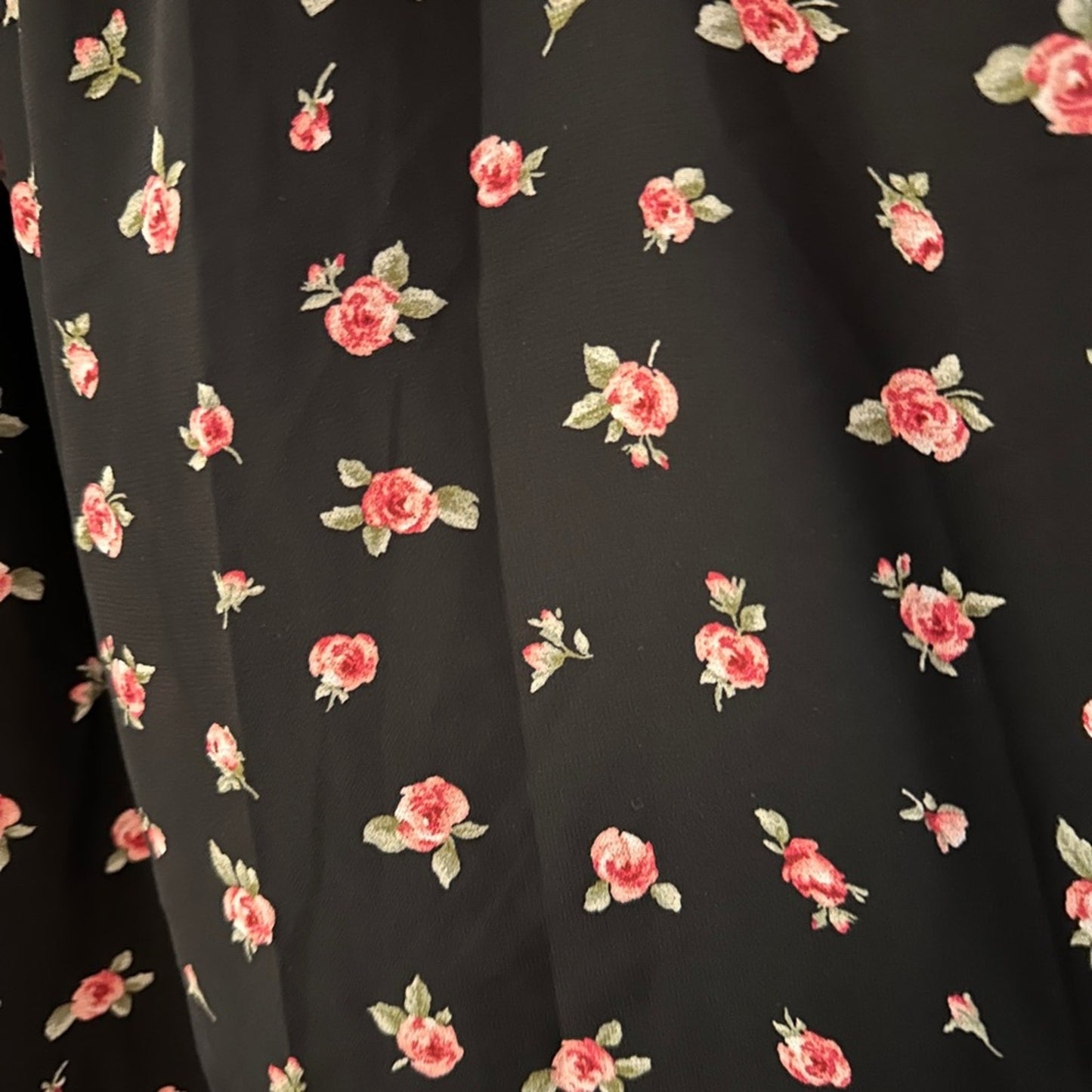 Forever 21 black and rosette floral print dress size small