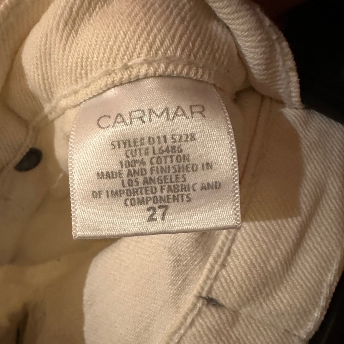 Carmar white distressed denim shorts size 27